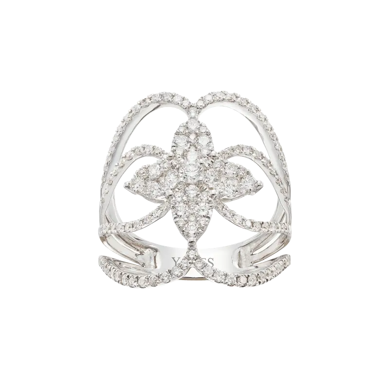 Anillo Bianca diamantes, oro blanco