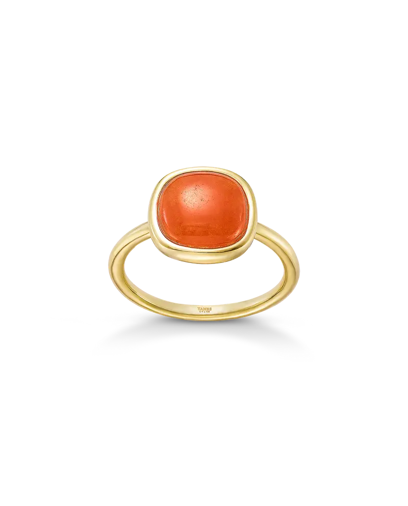 Anillo Bow ágata, plata dorada