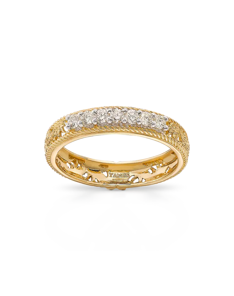Anillo Califato mini diamantes, oro