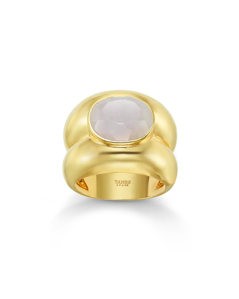 Anillo Cannes amatista, plata dorada