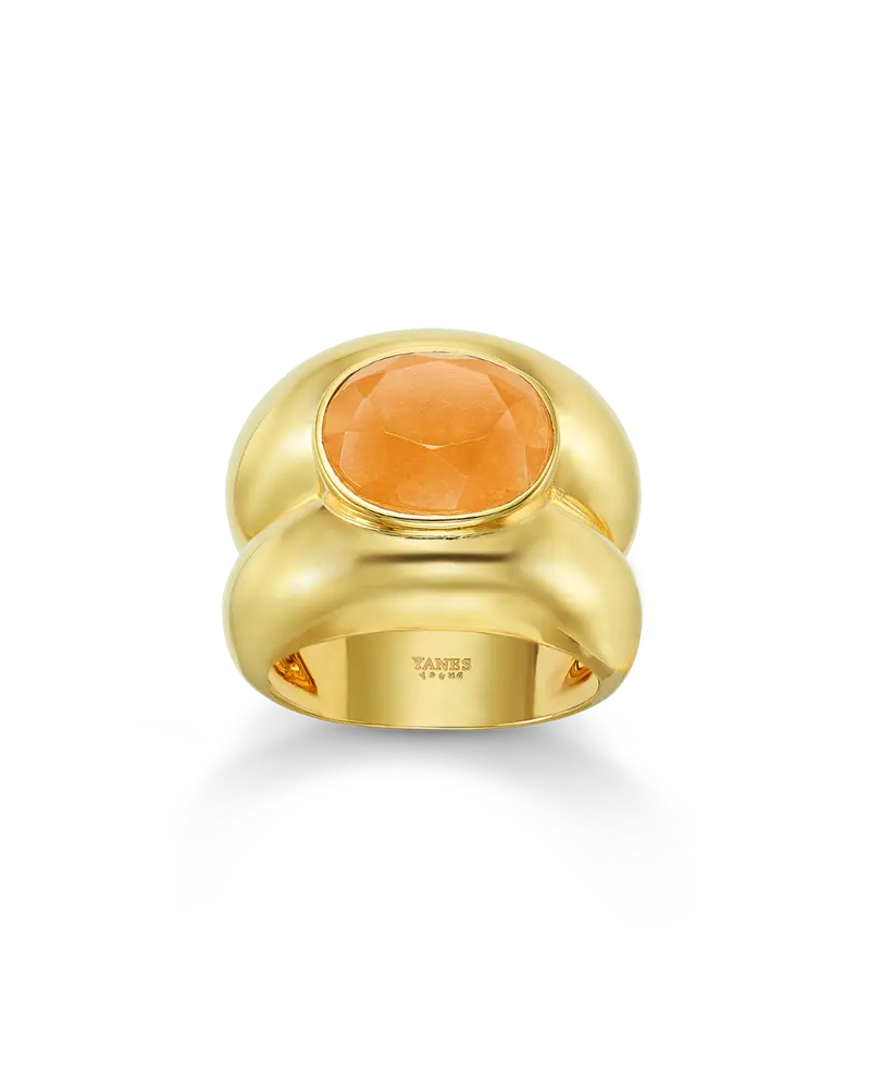 Anillo Cannes aventurina, plata dorada