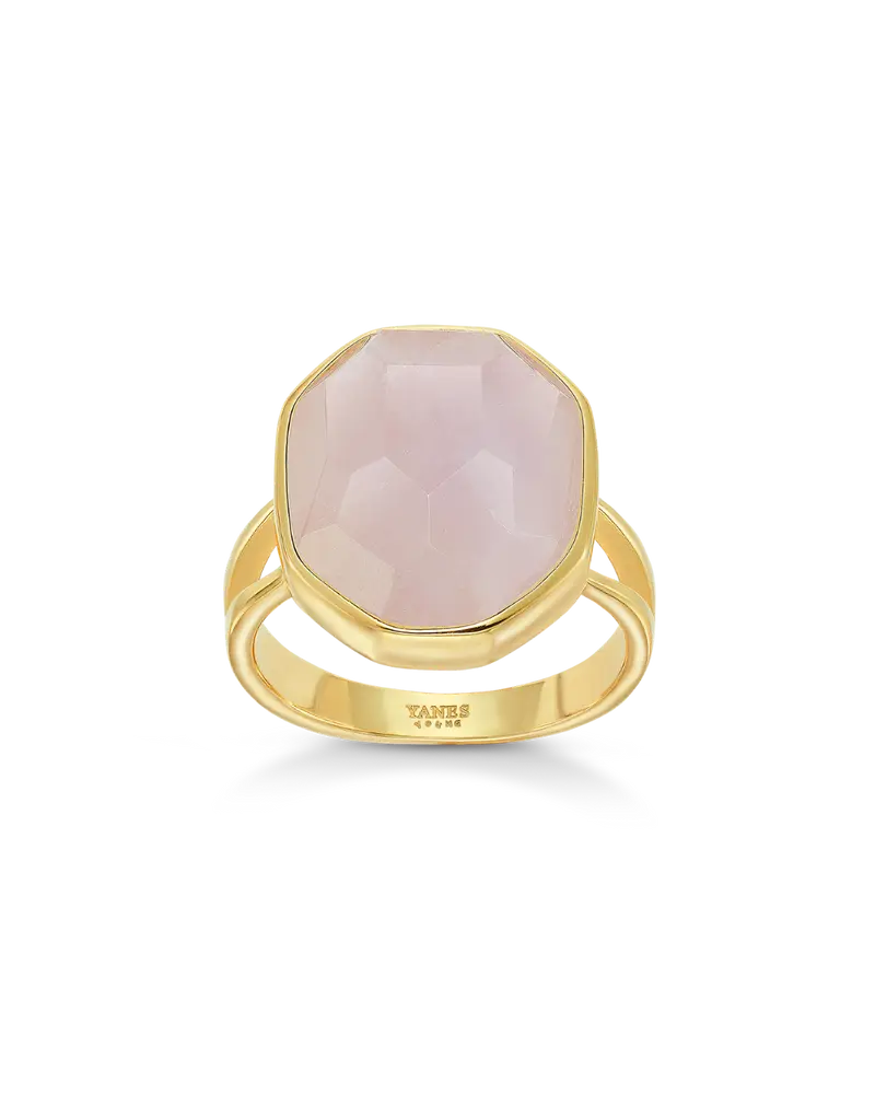 Anillo Cassis amatista, plata dorada