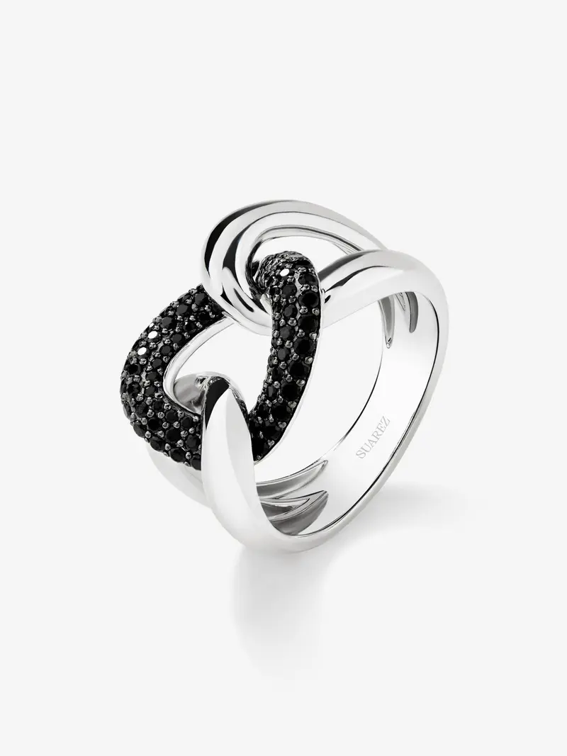 Anillo con nudo de plata 925 con espinelas
