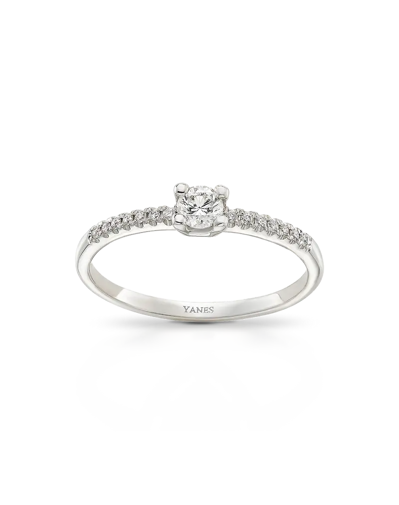 Anillo Constanza diamantes, oro blanco