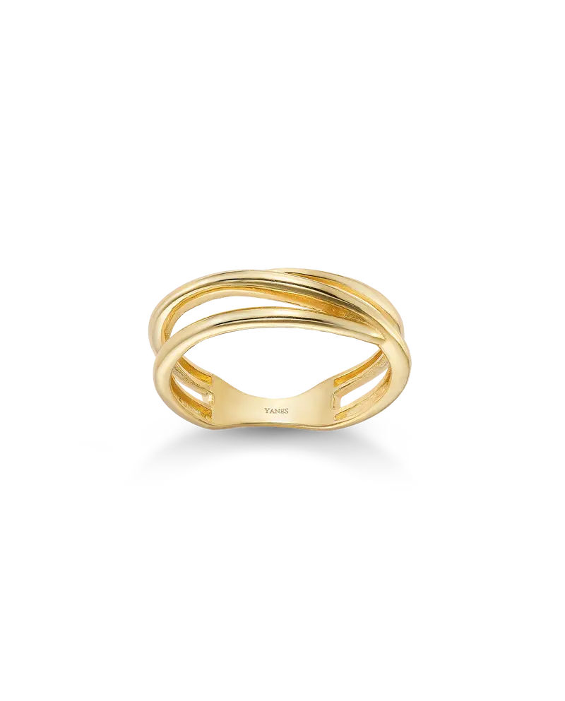 Anillo Crossed, oro 9K