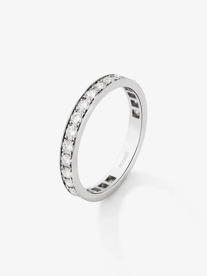 Anillo de compromiso de oro blanco con diamante