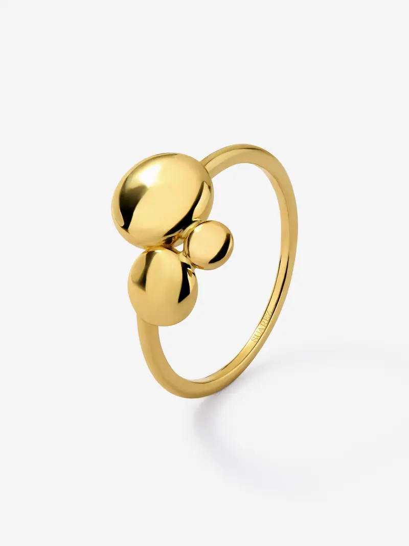 Anillo de oro amarillo de 18K con motivos de esferas