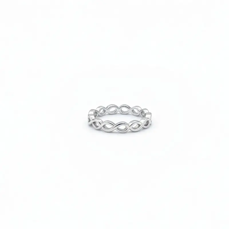 Anillo de plata S925 con diseño de infinitos acabado plata