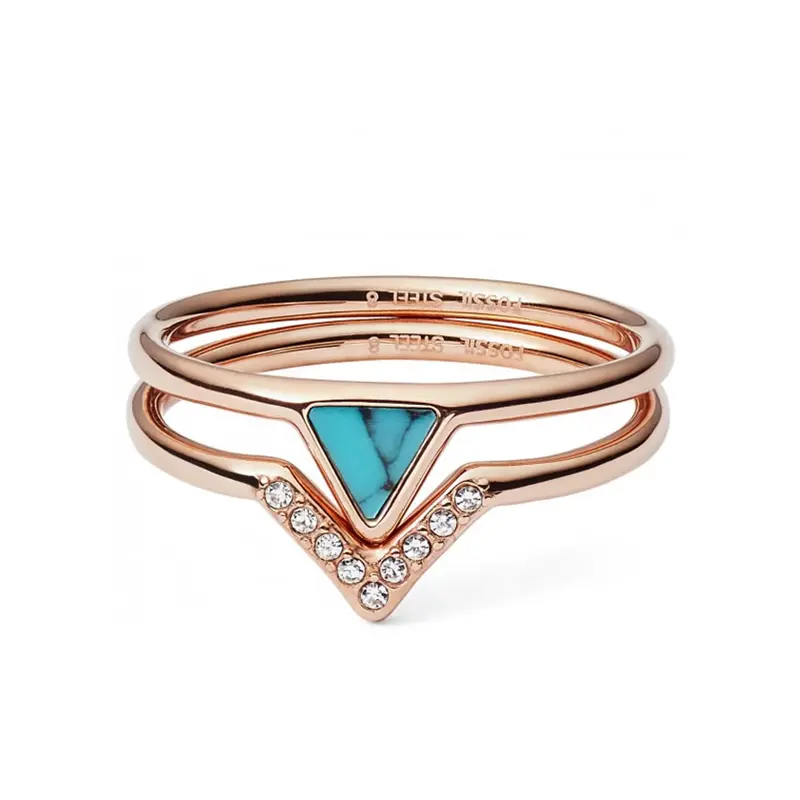 Anillo doble Fossil JF026457915 para mujer