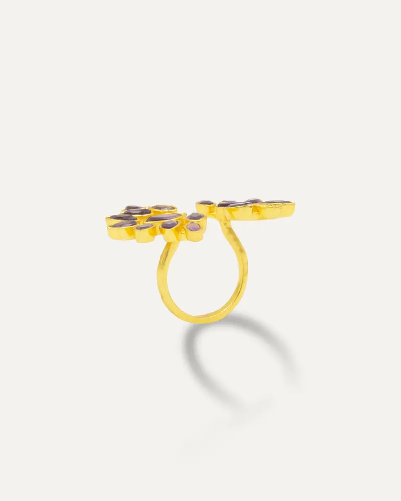 Anillo Dorado Fatima Amatista