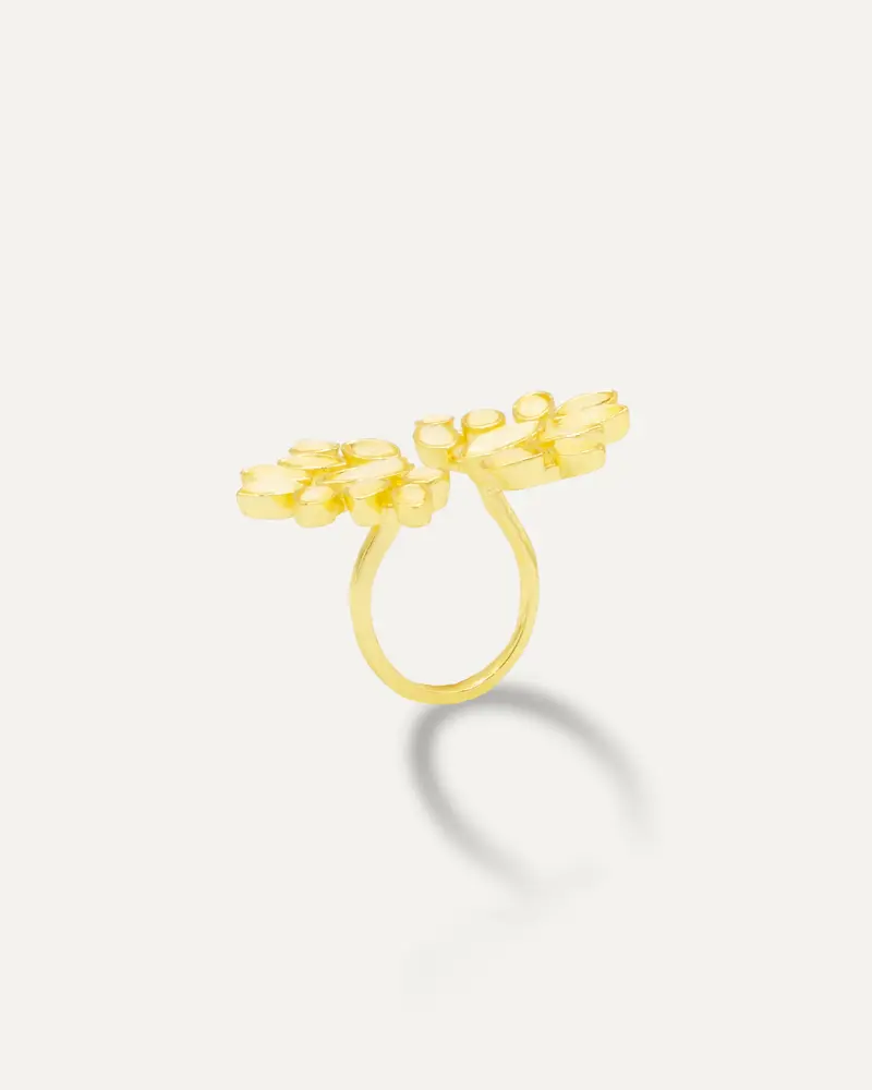 Anillo Dorado Fátima madre perla