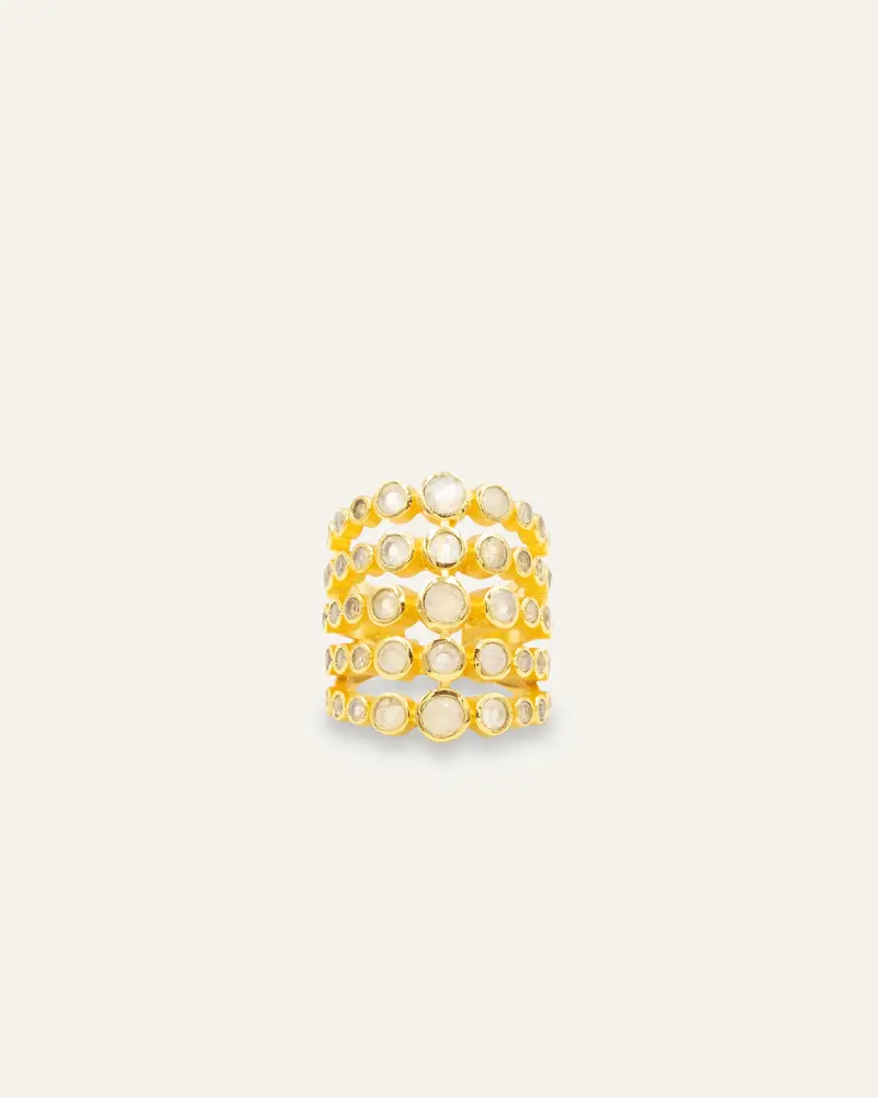 Anillo Dorado Inder Maximus Piedra Luna