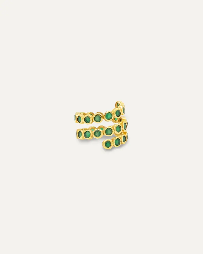 Anillo Dorado Inder Onix Verde