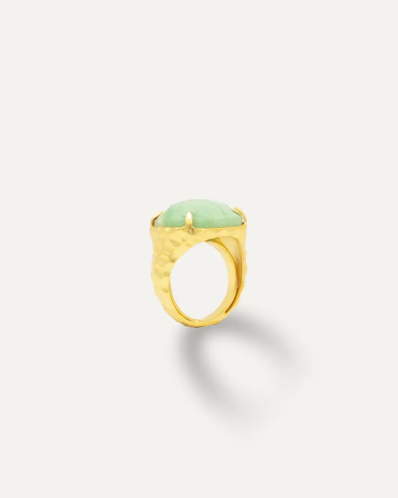 Anillo Dorado Madurei Crisoprasa