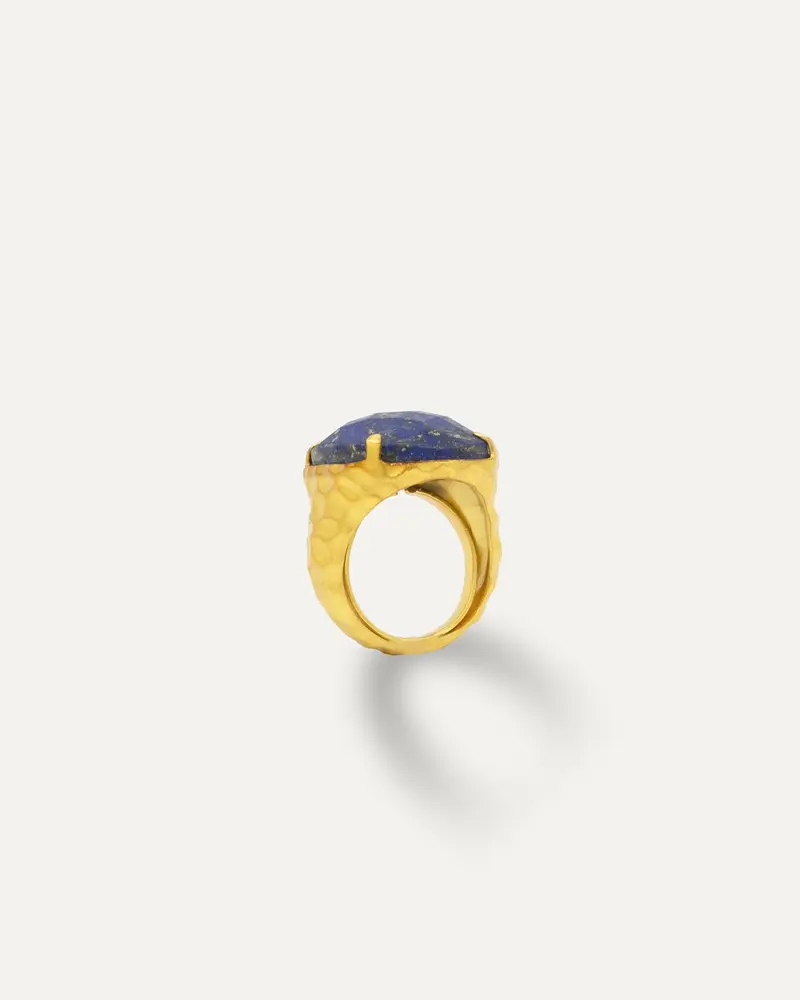 Anillo Dorado Madurei Lapislazuli