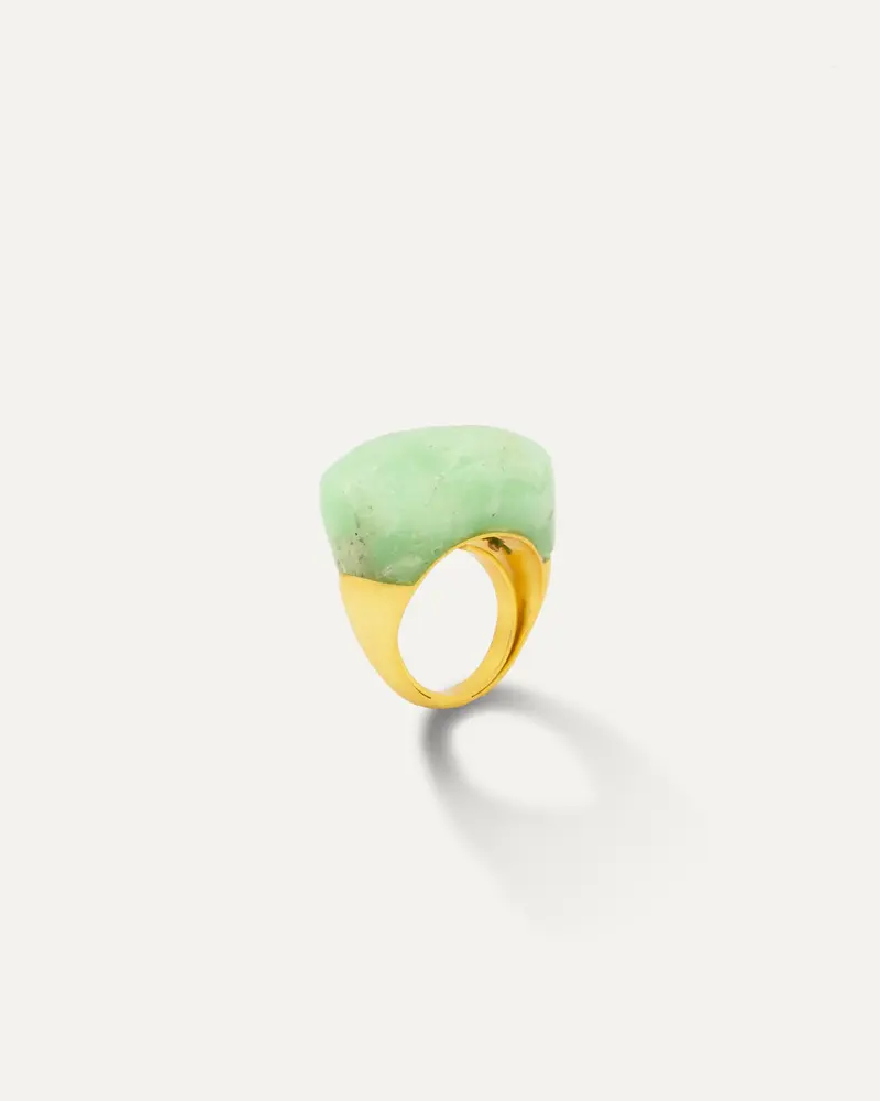 Anillo Dorado Natura Crisoprasa
