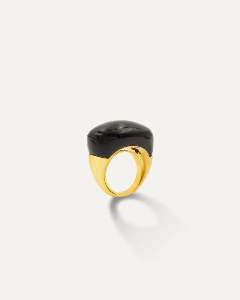 Anillo Dorado Natura Onix Negro