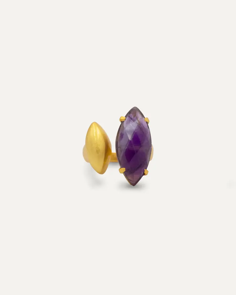 Anillo Dorado Shaanti Amatista