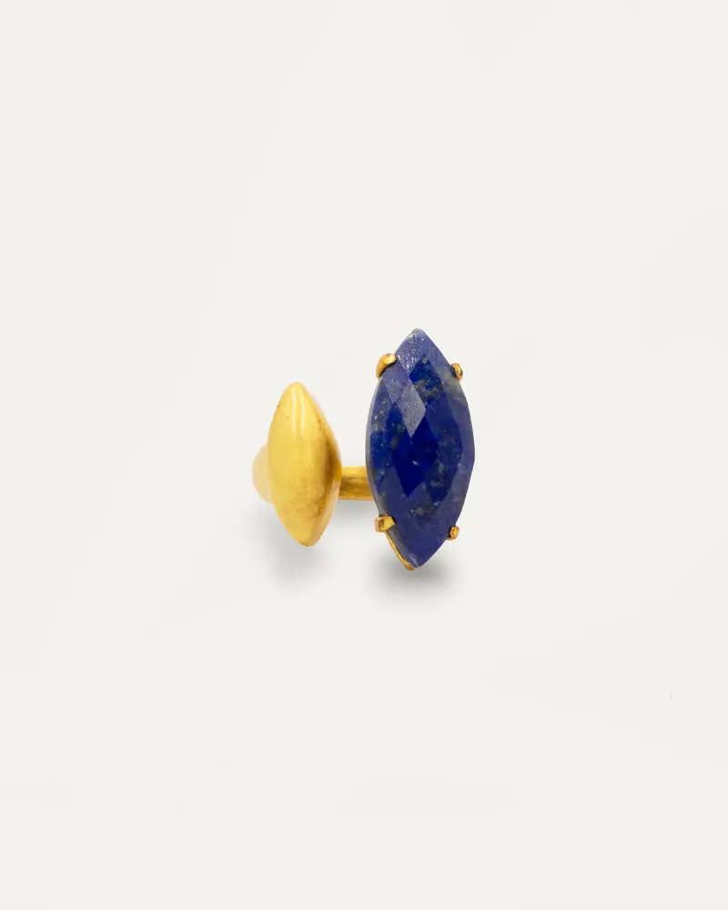 Anillo Dorado Shaanti Lapislazuli