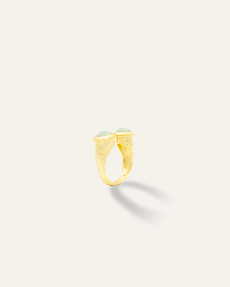 Anillo Dorado Tandem Amazonita