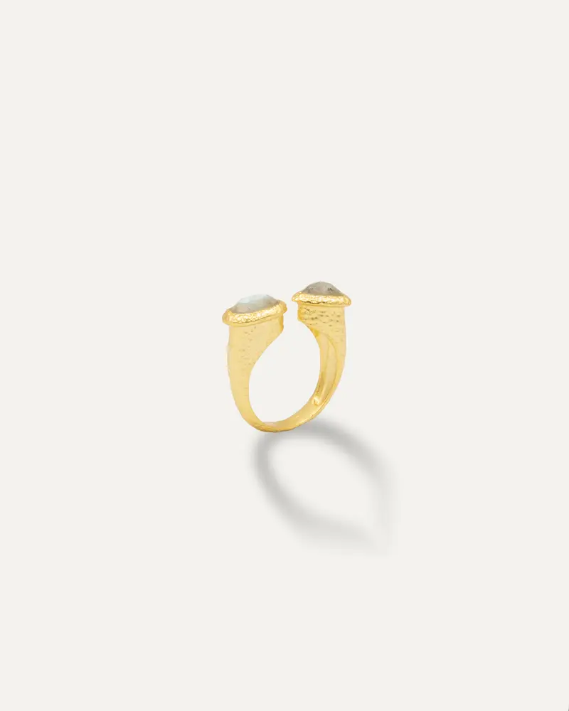 Anillo Dorado Tandem Labradorita