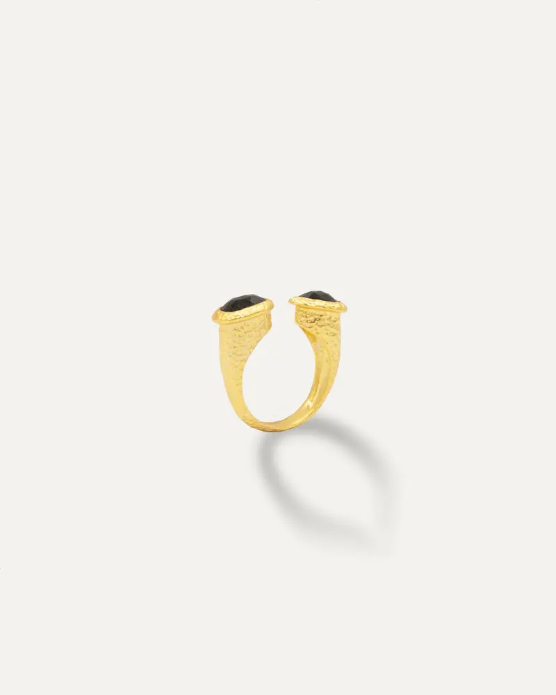 Anillo Dorado Tandem Onix Negro