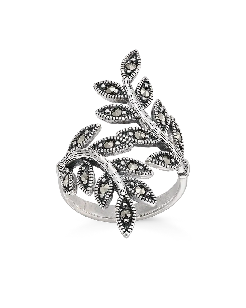 Anillo Duet marcasitas, plata