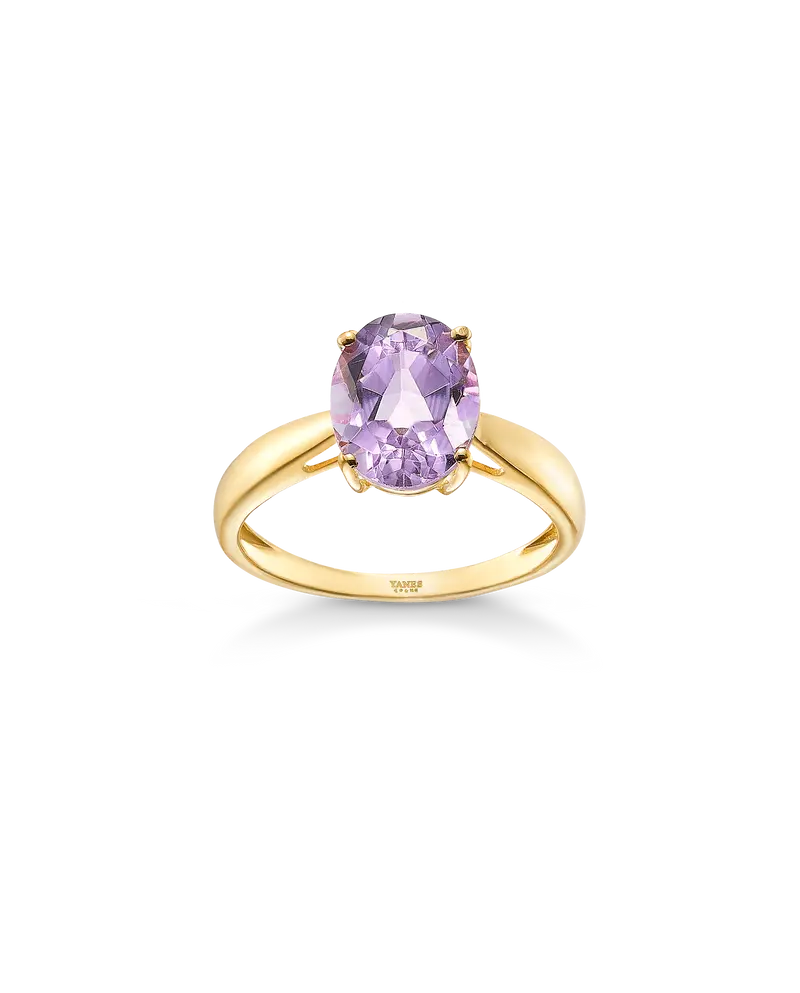 Anillo Elipt amatista, plata dorada