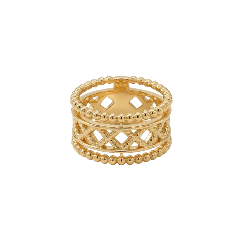 Anillo filigrana plata de ley y baño de oro 18K