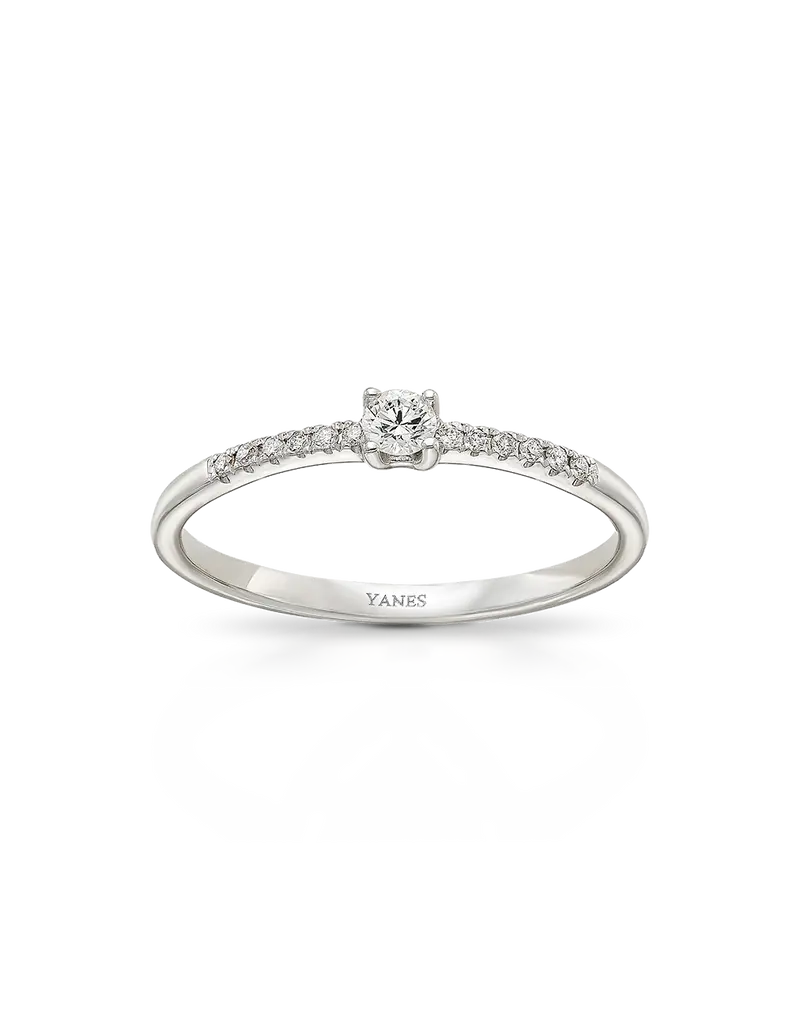 Anillo Giovanna diamantes, oro blanco
