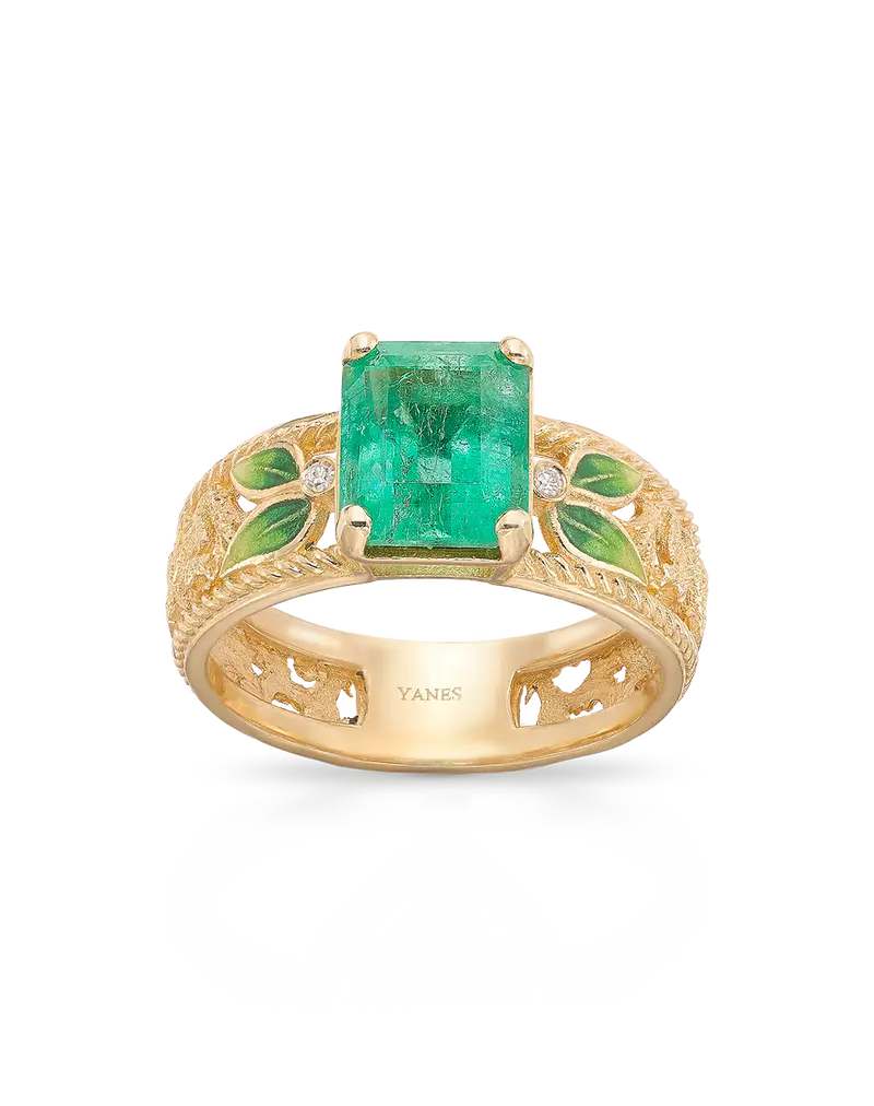 Anillo Guadiana esmeralda, oro