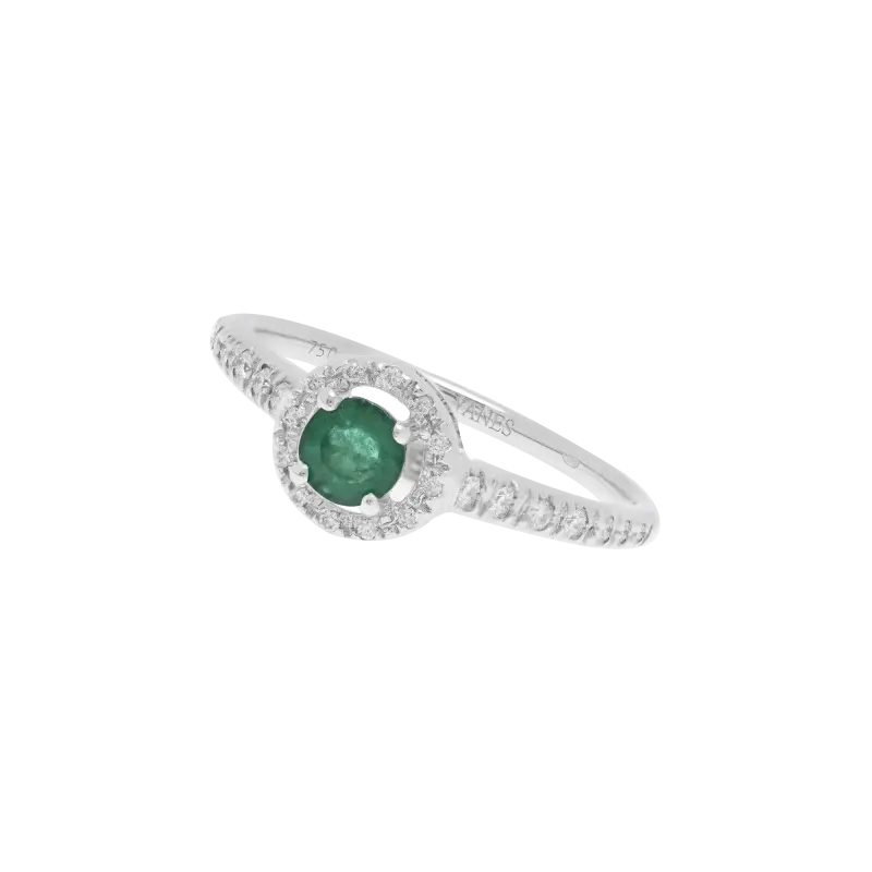 Anillo Happy Colours esmeralda y diamantes, oro blanco
