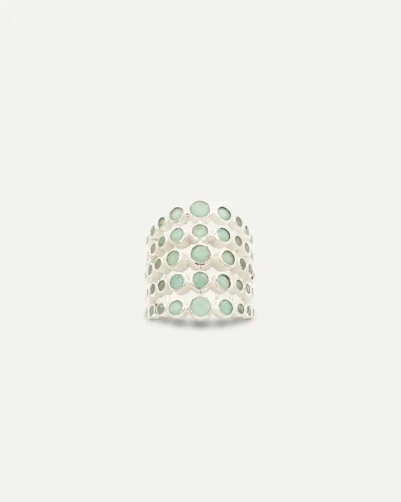 Anillo Inder Maximus Plateado Amazonita