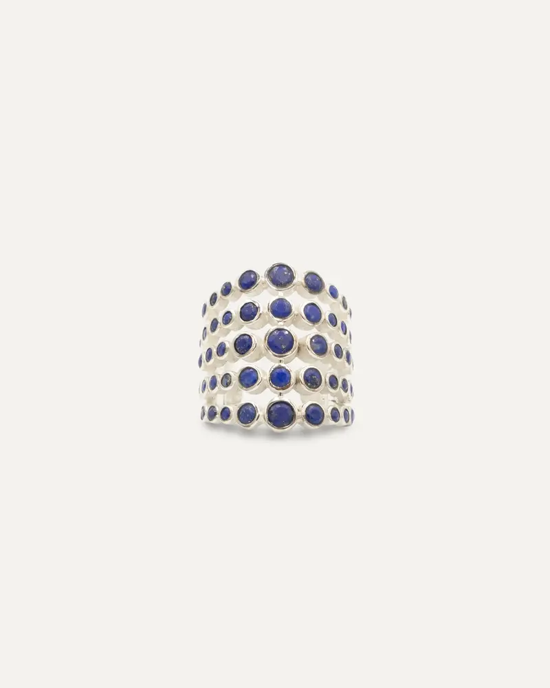 Anillo Inder Maximus Plateado Lapislazuli