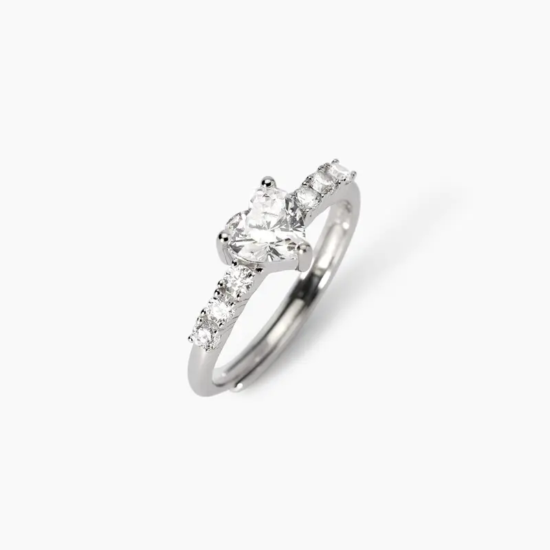 Anillo Mabina ajustable con corazón de circonita Colorete 523461