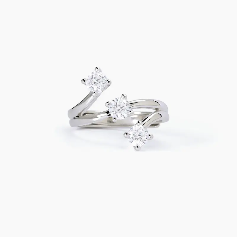 Anillo Mabina de plata con tres puntos de luz TRILOGÍA 523290