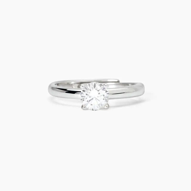 Anillo Mabina solitario de plata rodiada con circonita SOLITARIO 523397
