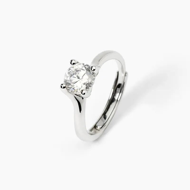 Anillo Mabina solitario plateado con circonita SOLITARIO 523399