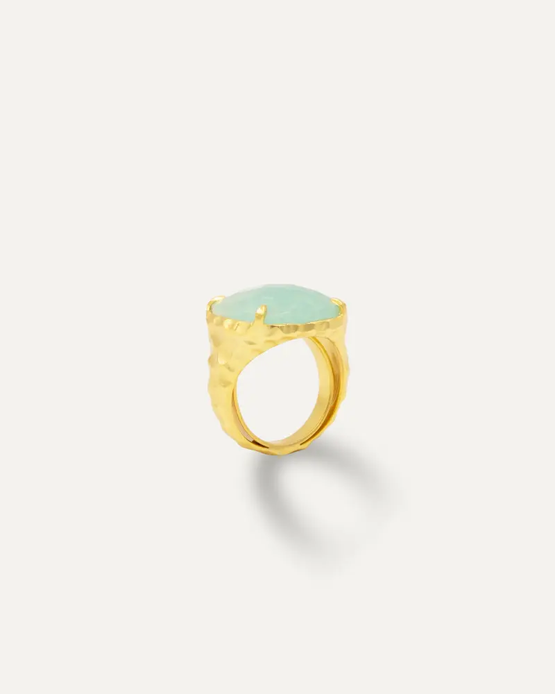 Anillo Madurei Dorado Amazonita