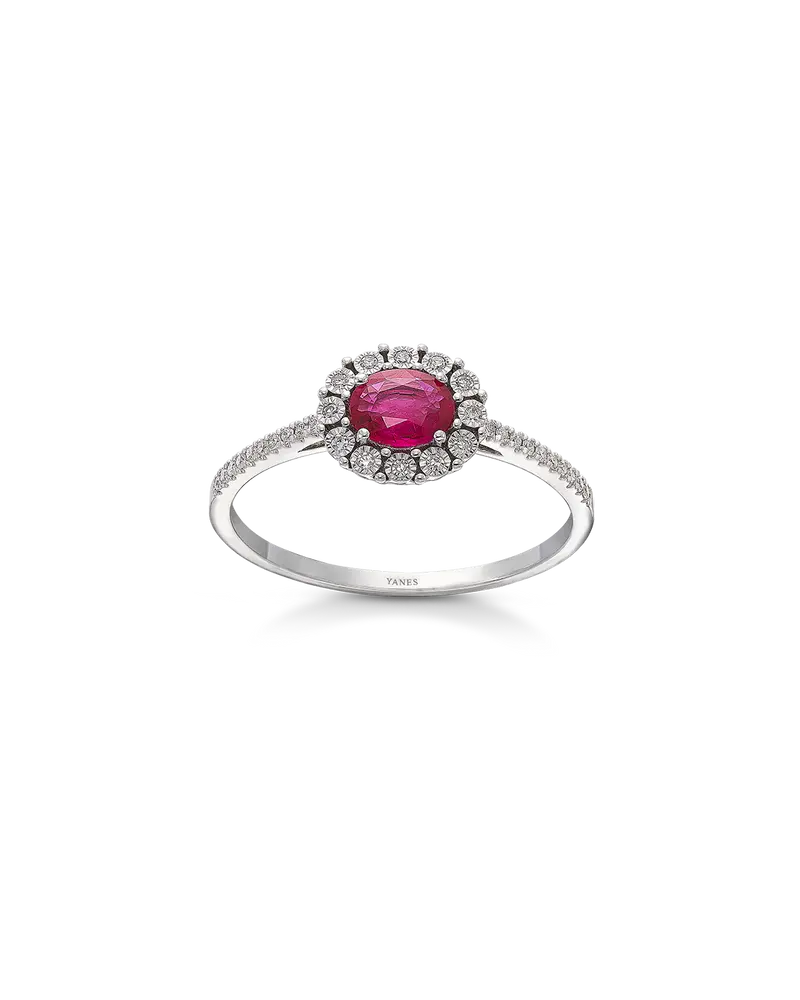 Anillo Mini Beauty rubí y diamantes, oro blanco
