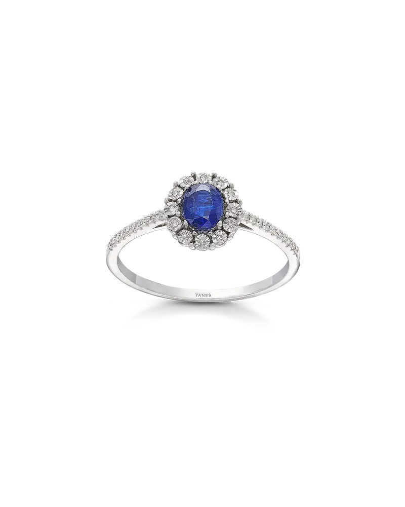 Anillo Mini Beauty zafiro y diamantes, oro blanco