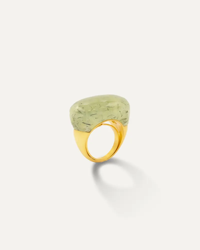 Anillo Natura Dorado Prehnita