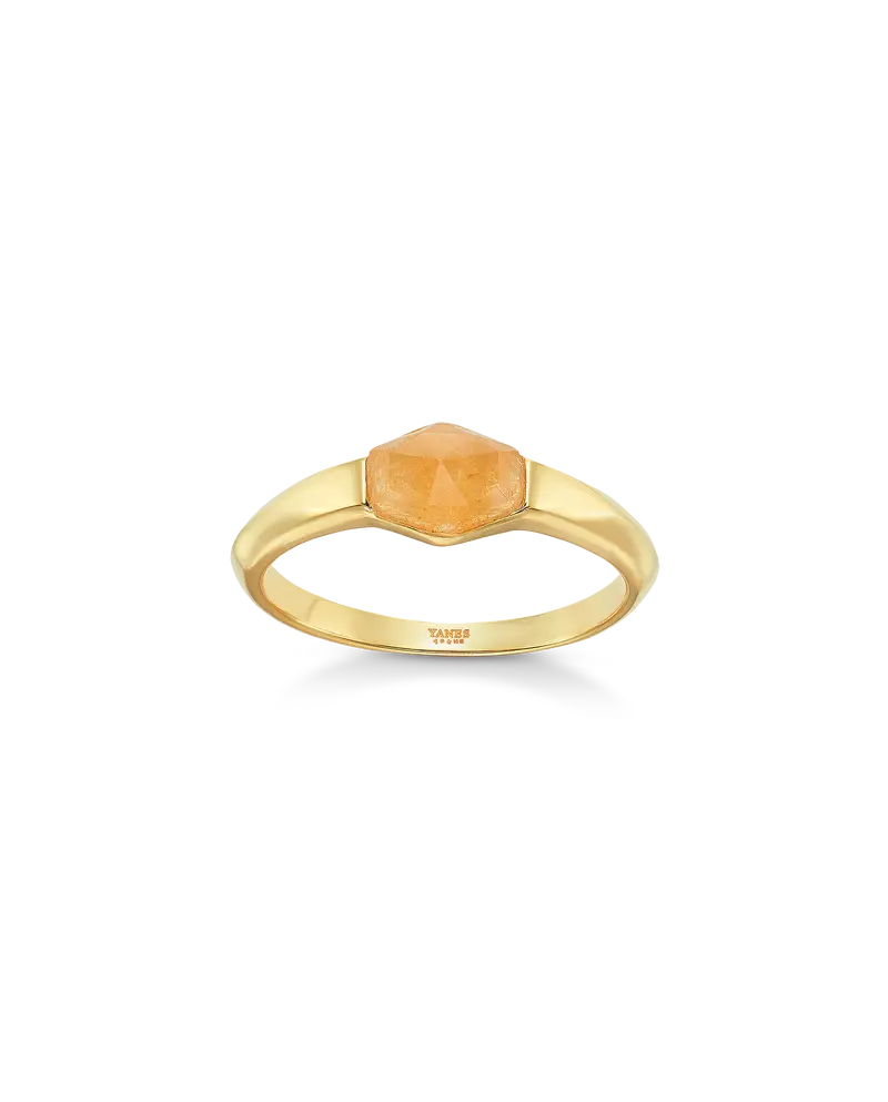 Anillo Niza aventurina, plata dorada