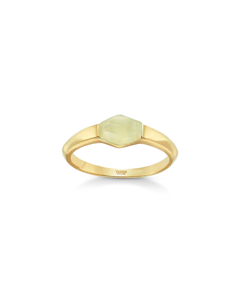 Anillo Niza jade, plata dorada