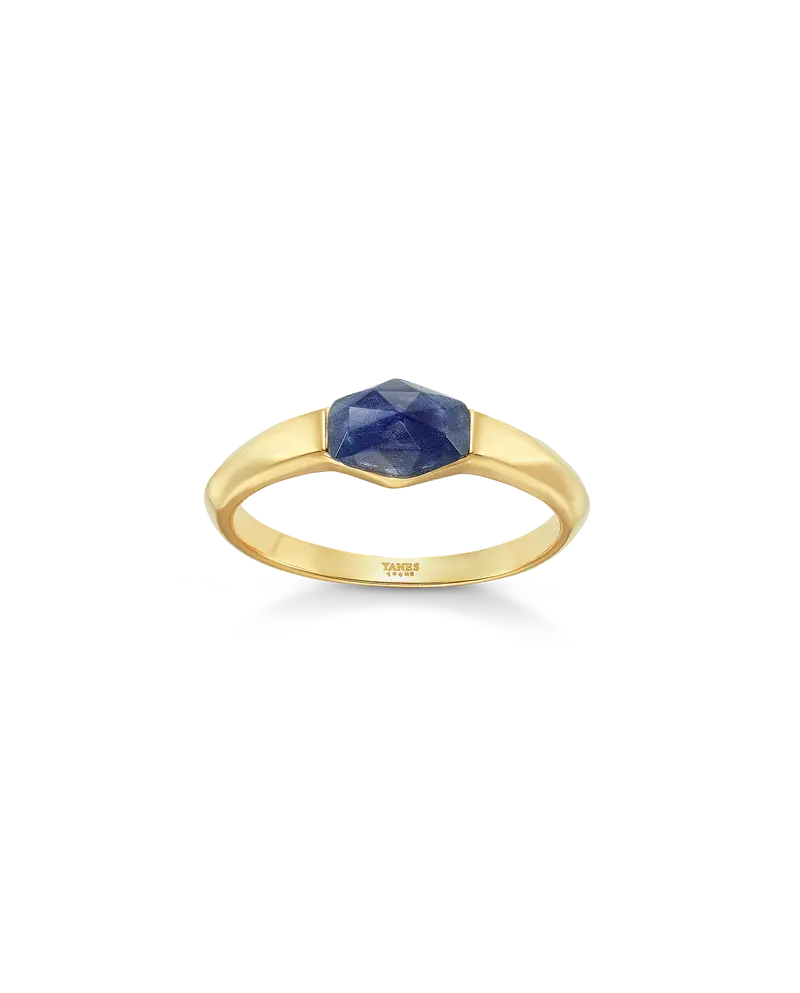Anillo Niza sodalita, plata dorada