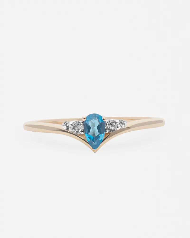 Anillo Octogonal Topacio Azul