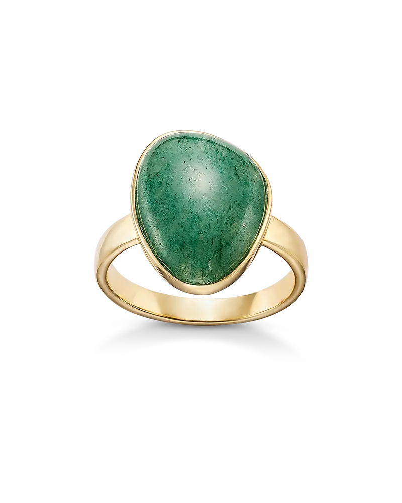 Anillo Percy aventurina, plata dorada
