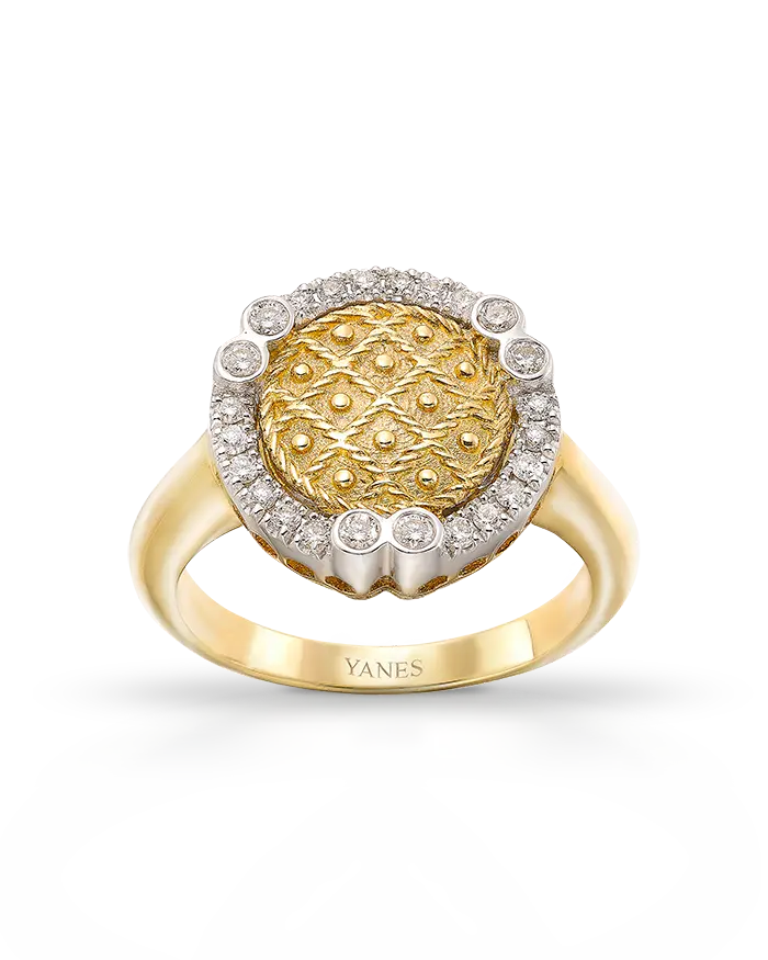 Anillo Petra diamantes, oro bicolor
