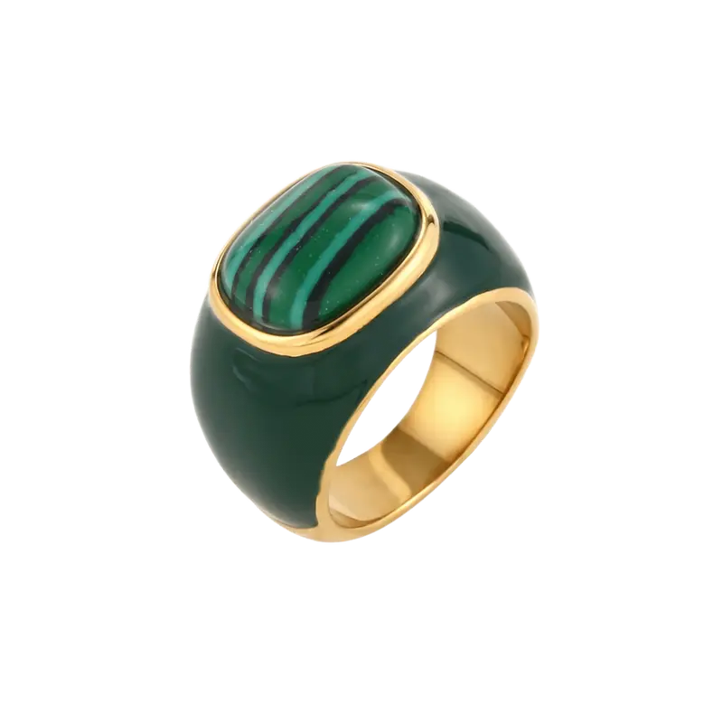 Anillo piedra Malaquita