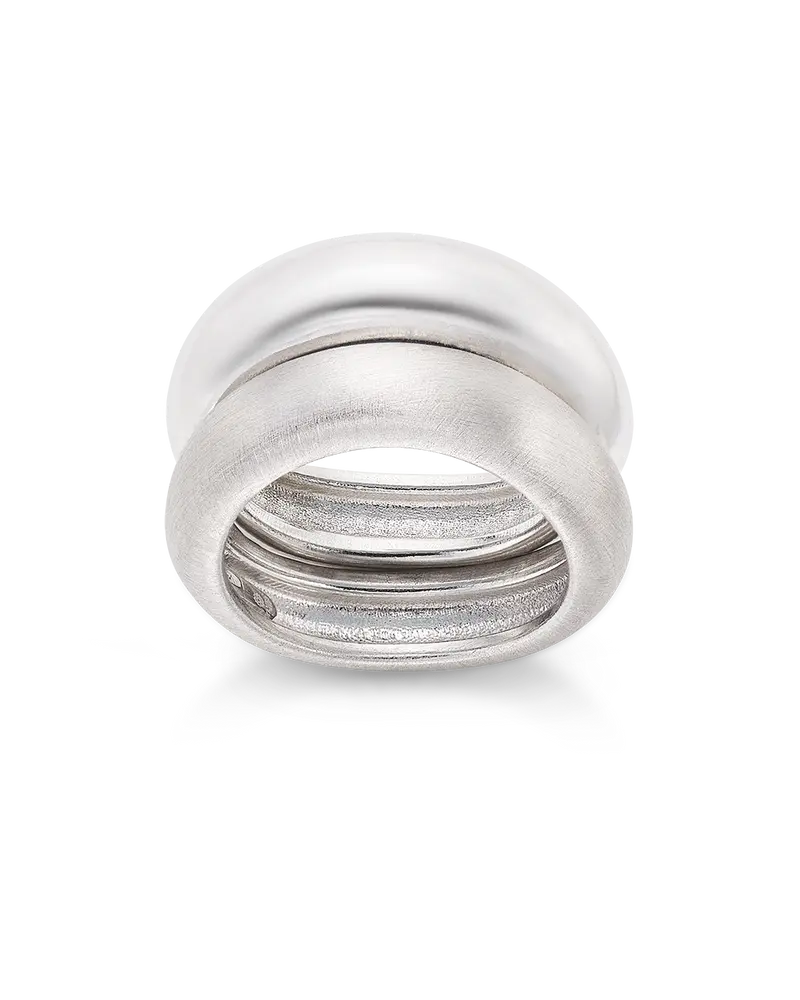 Anillo Pixie, plata mate y brillo